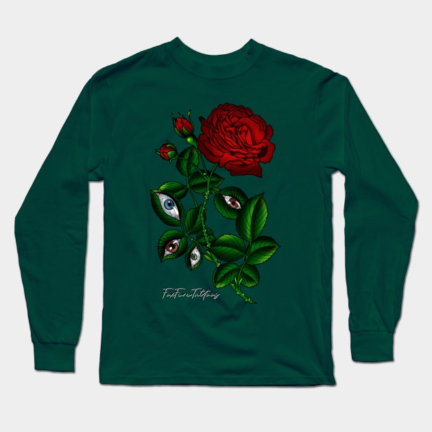 All seeing Rose Long Sleeve T-Shirt by FoxFireTattoos